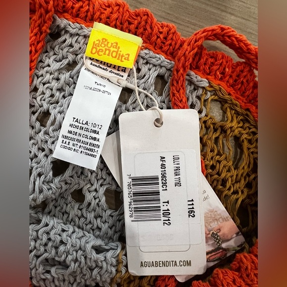 Agua Bendita Kids Praia Lolly Crochet Knit Coverup Beach Dress Size 10 12 - Picture 3 of 3